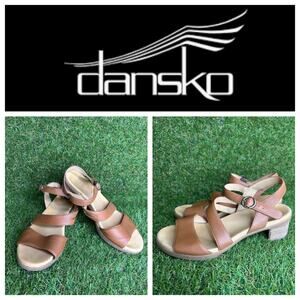Dansko Tansy Luggage Tan Multi-Strap Sandal 39/8.5-9